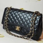 Classic Double Flap Black Leather Women’s Handbag