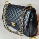 Classic Double Flap Black Leather Women’s Handbag