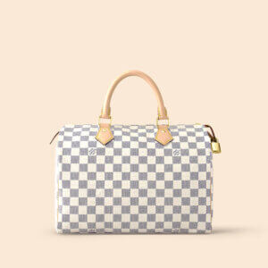 LV Speedy 25 Damier Azur - White Leather Women's Handbag