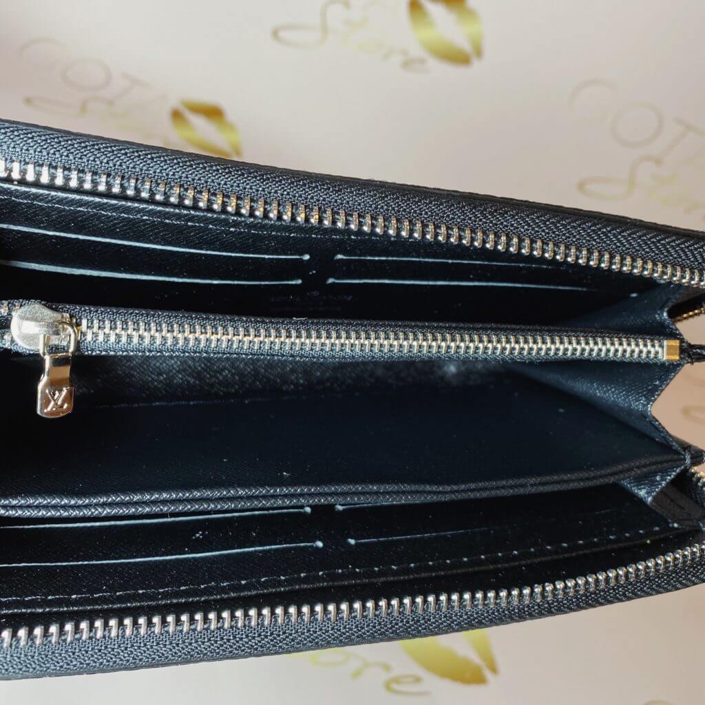LV Clemence Damier Graphite Women's Wallet - Black Leather & Silver ...