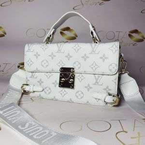 LV Trunk Clutch White Monogram – White Leather & Gold Hardware Women’s Medium Handbag