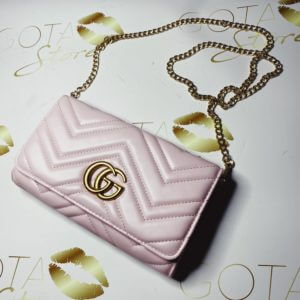 GG Marmont Clutch Bag - Pink Leather & Gold Hardware Women's Small Purse