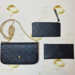 LV Felicie Pochette Embossed Monogram Black Leather Purse - Women's Small Clutch Bag & Wallet