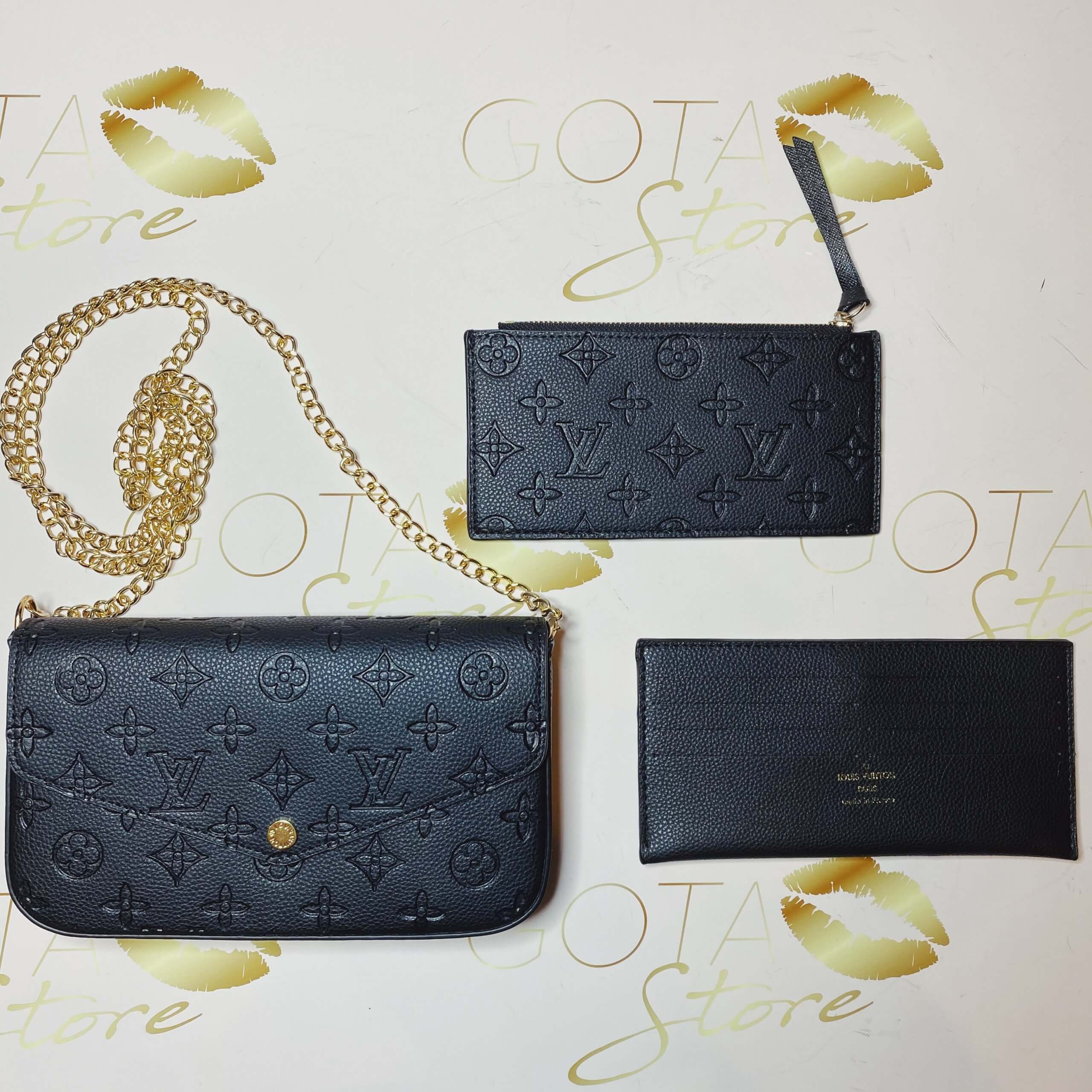 LV Felicie Pochette Embossed Monogram Black Leather Purse - Women's Small  Clutch Bag & Wallet - GOTA Store