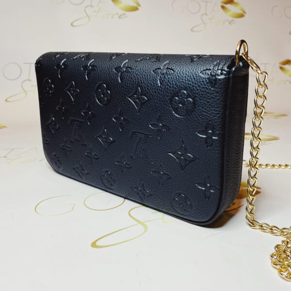 LV Felicie Pochette Monogram Black Leather Purse - Women's Small Clutch Bag