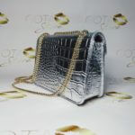 YSL LouLou Y-Quilted Medium Purse – Silver Leather & Gold Hardware Women’s Medium Clutch Bag