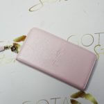 YSL Zip Around Monogram Women's Wallet Pink - Embossed Logo Zipper Wallet