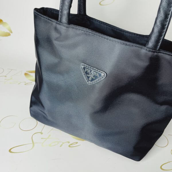 Prda Black Nylon Medium Purse - Fabric Women's Medium Tote Bag