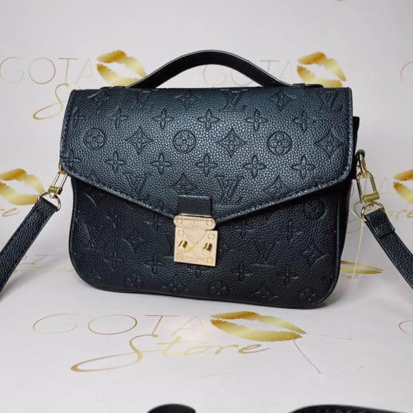LV Black Embossed Monogram Pochette - Shoulder Women's Bag