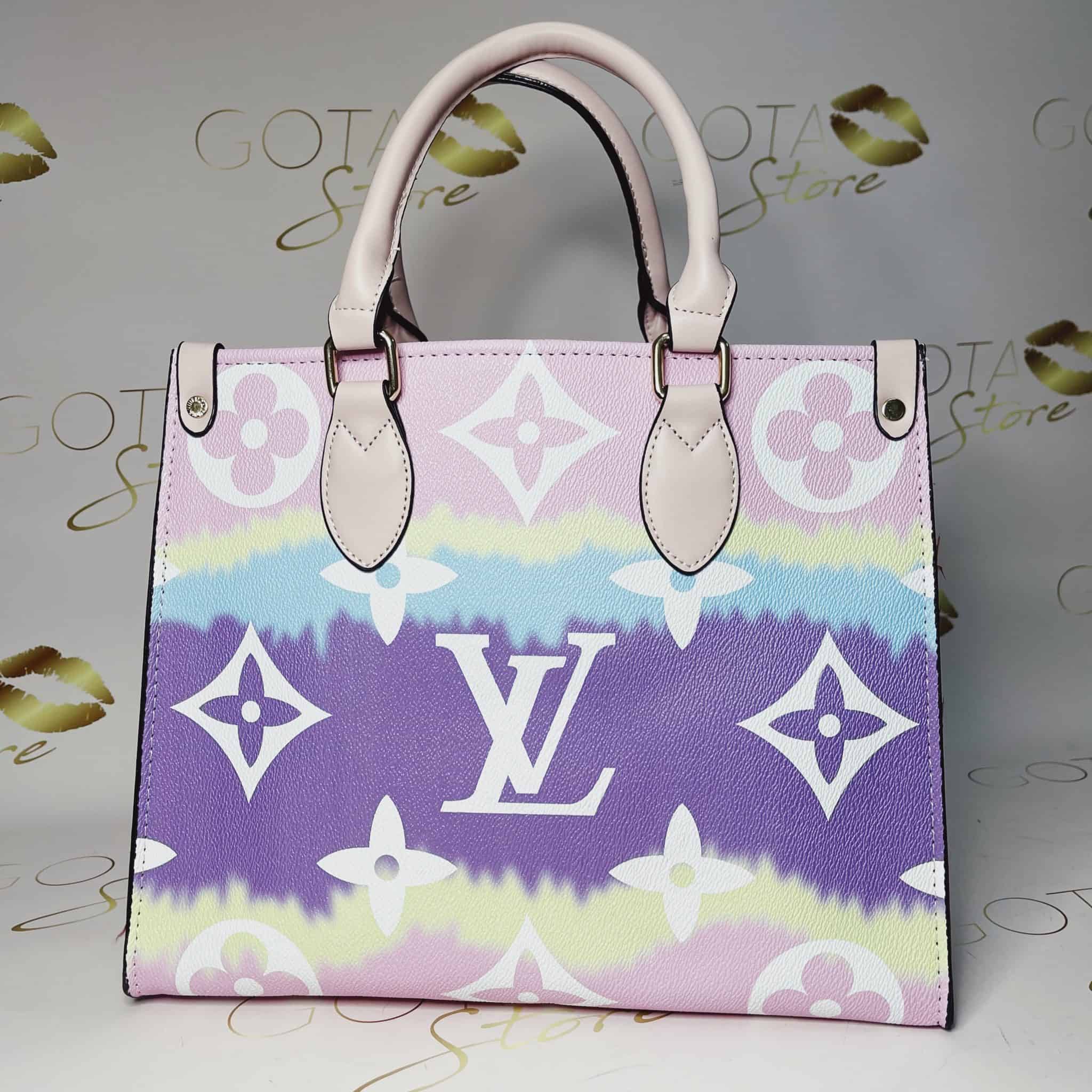 LV Escale Tote Bag - Purple & Pink Pastel Leather Women's Large Purse ...