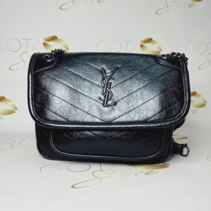 YSL Black Shoulder Bag - Quilted Leather Medium Women's Purse