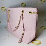 LV Pink Embossed Monogram Surene Purse - Leather Women's Large Chain Tote Bag