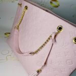 LV Pink Embossed Monogram Surene Purse - Leather Women's Large Chain Tote Bag