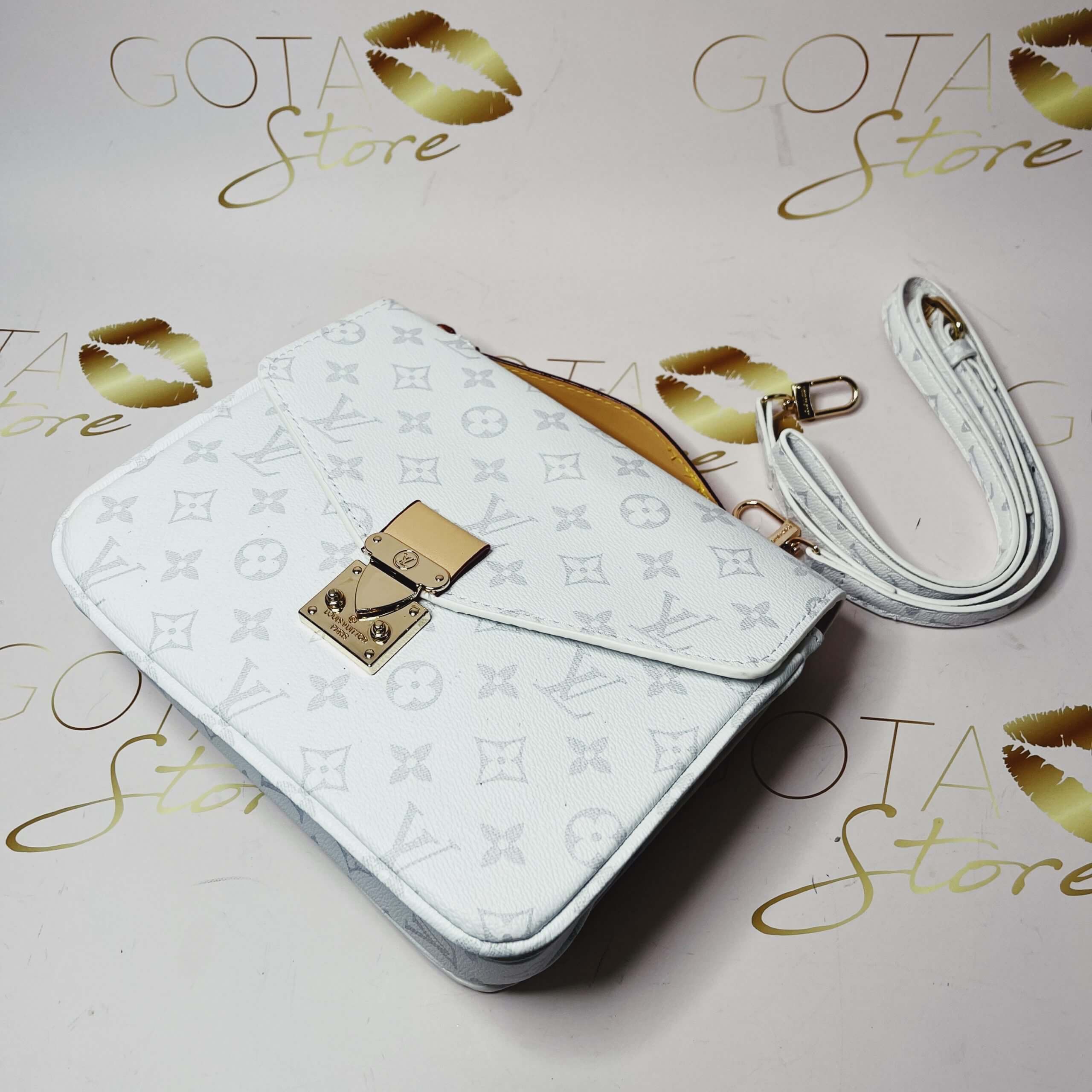 LV Neverfull MM Damier Azur - White Leather Women's Handbag - GOTA Store