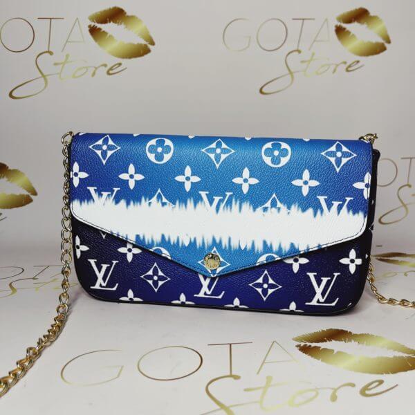 LV Felicie Pochette Escale Blue Leather Purse - Women's Small Clutch Bag &  Wallet - GOTA Store