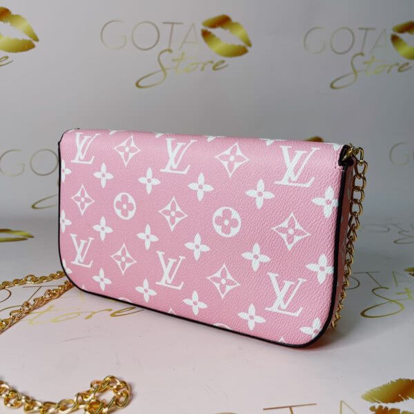 LV Felicie Pochette Escale Pink Leather Purse – Women’s Small Clutch Bag & Wallet