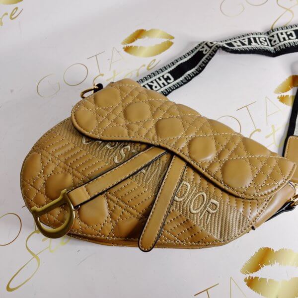 CD Oblique - Brown Leather Medium Women's Saddle Bag