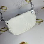 Padre Re-Edition Nylon Mini Purse – White & Gold Hardware Women’s Small Shoulder Bag