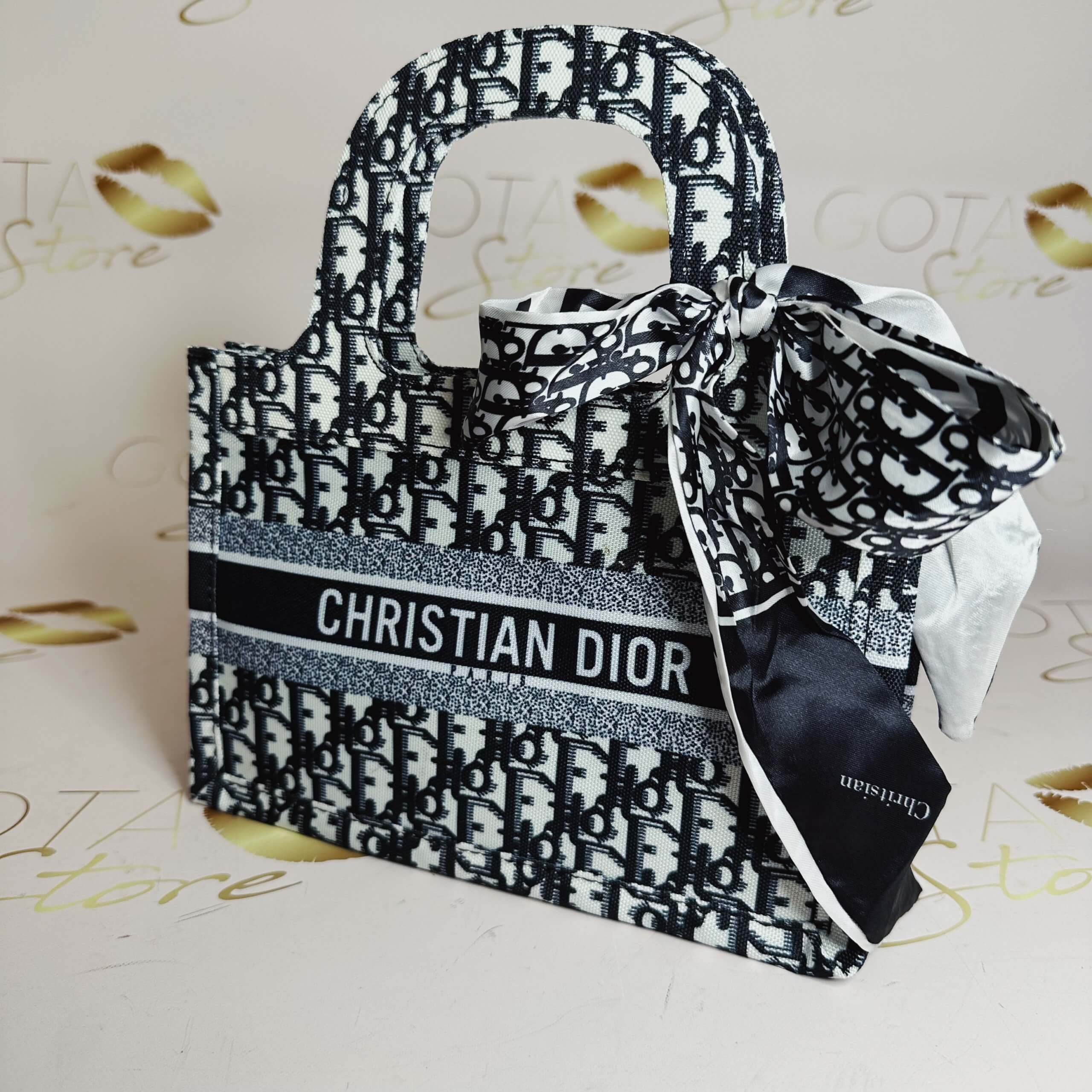 CD Mini Book Beach Clutch Bag - Monogram Fabric Small Women's Purse