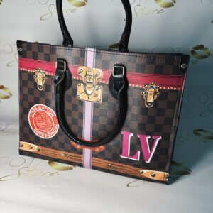 LV Propriano Damier Ebene Printed Large Tote Bag - Brown Leather Women's Purse