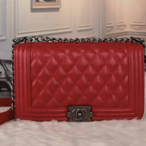 Boy Bag Purse - Red Leather Medium Shoulder Bag