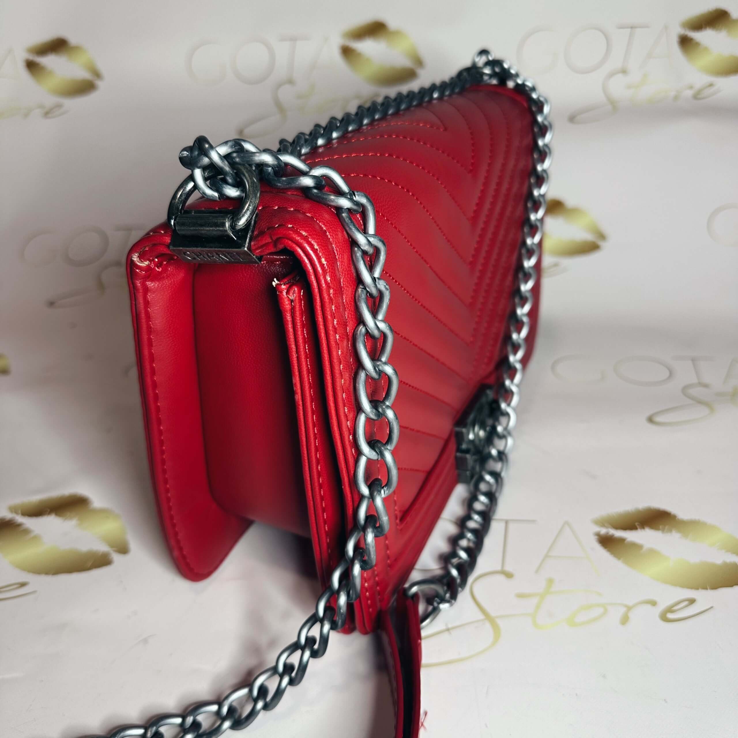 Boy Bag Purse - Red Leather Medium Shoulder Bag